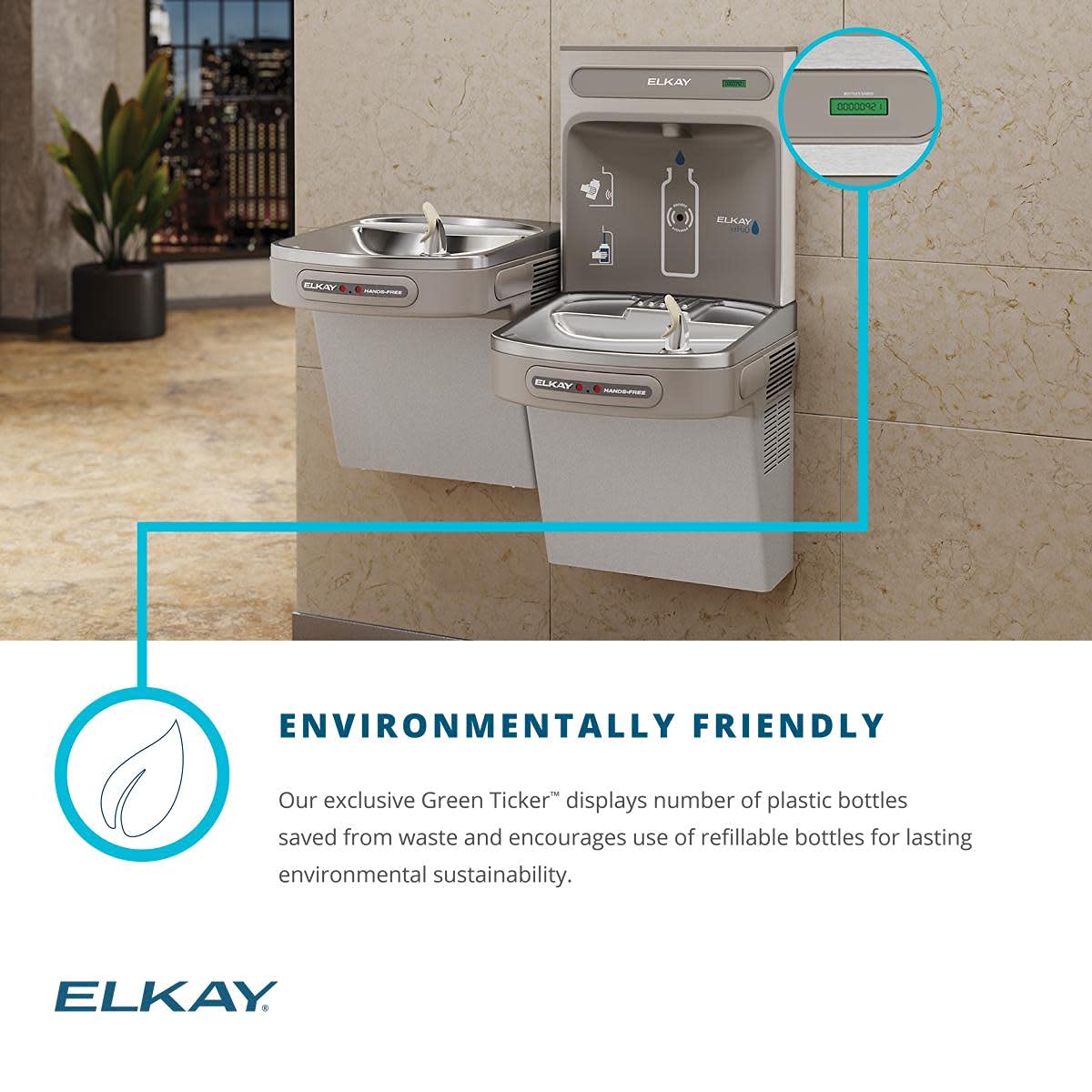 Elkay EZH2O Bottle Filling Station with Bi-Level ADA Cooler Hands Free Activation Refrigerated Stainless - Image 6